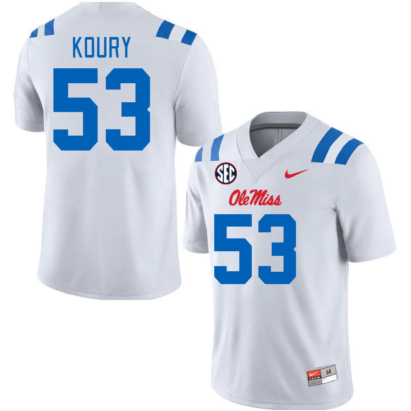 Men #53 Joe Koury Ole Miss Rebels 2024 New Uniforms College Football Jerseys Stitched-White